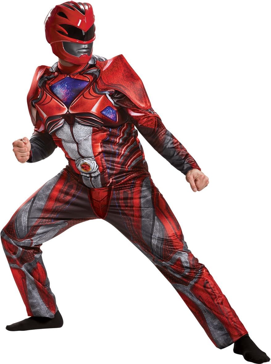 New Red Ranger Adult Muscle Costume SCostumes