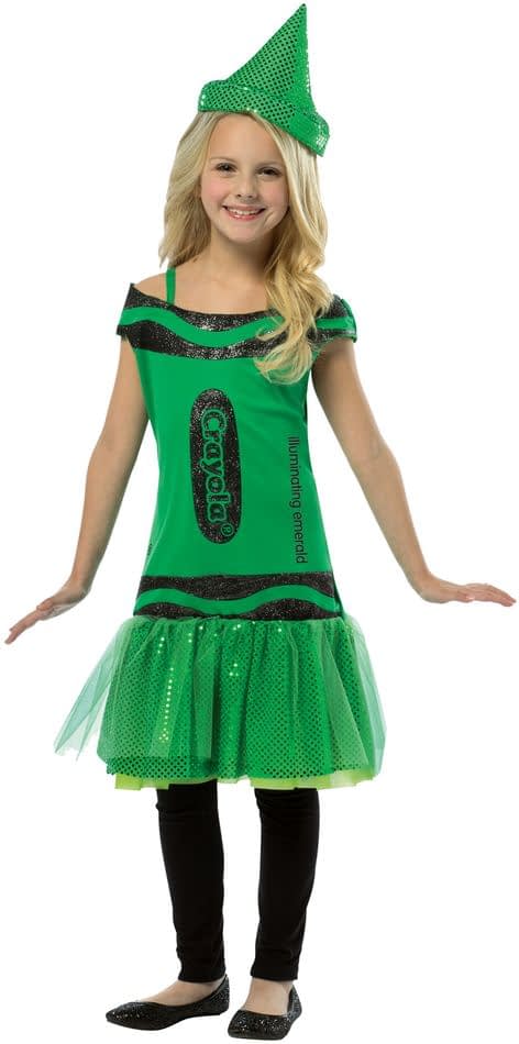 Crayola Pencil Sequin Green Costume For Kids | SCostumes