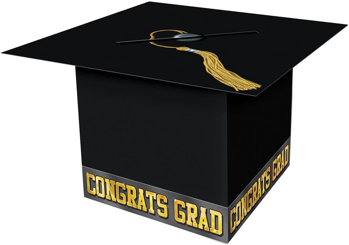 Black Graduation Cap Card Box. | SCostumes