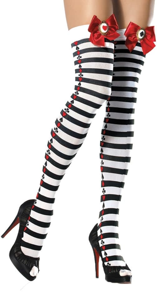Tights Nyln Striped Poker Suit