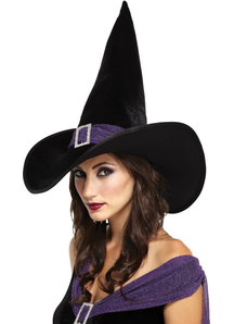 Elegant Witch Hat Black Purple For All