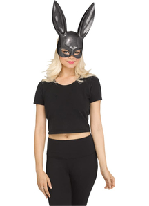 Black Glitter Bunny Mask