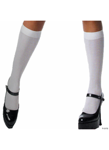 Knee Highs White Nylon