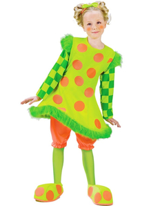 Green Toddler Girl Clown Costume