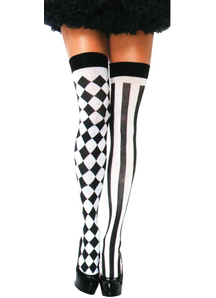 Thigh High Harlequin Stockings