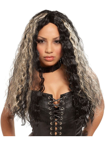 Crimped Long Wig For Rocker Costume