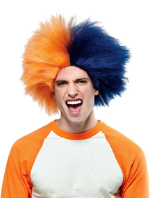 Wig For Sports Fun Navy Blue Orange