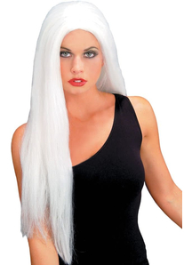 24 Inch Straight White Wig For Adults