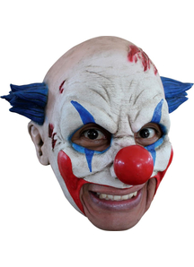 Clown Latex Mask W/ Blue Hair For Halloween