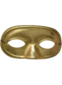 Half Domino Mask Metallic Gold For Adults