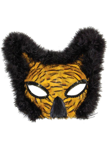 Mask Lion Feather Gold For Adults