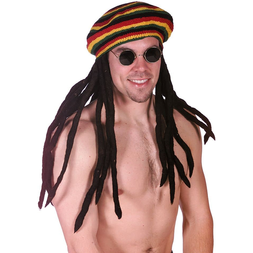 Rasta Tam With Dreadlocks For Adults